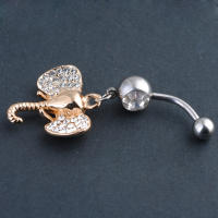 Piercing de acero quirúrgico para el ombligo, piercing para ombligo, ombligo, nombril, joias, ouro, 1 ud. - details 2