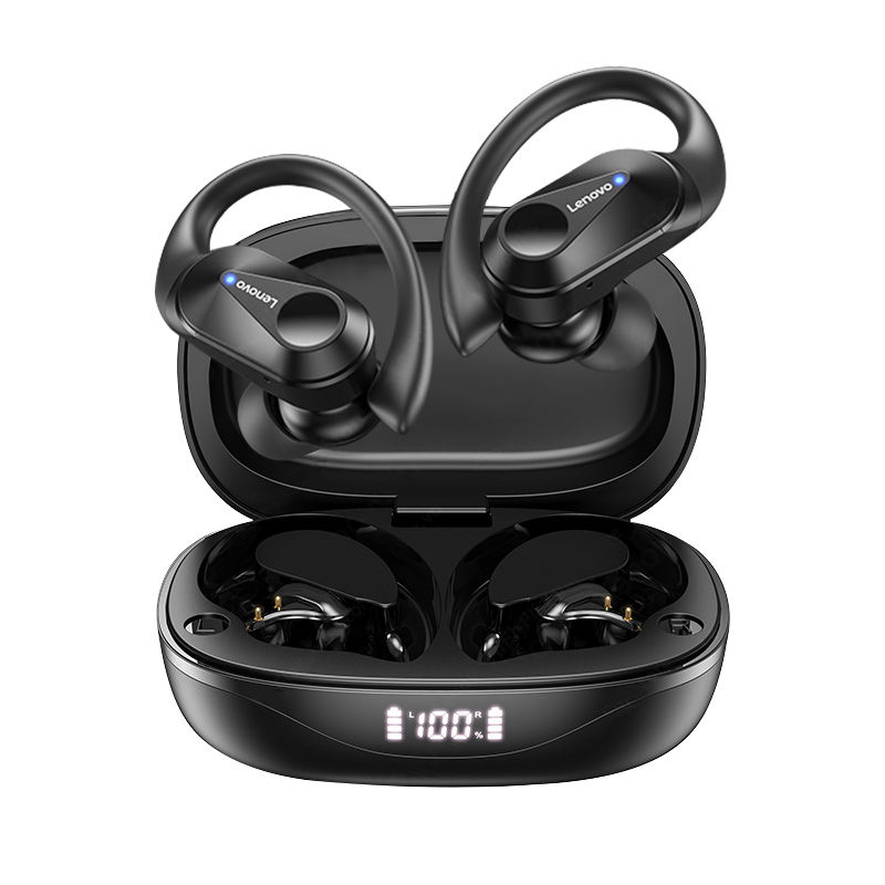 Lenovo LP75 TWS Auriculares deportivos Bluetooth Auriculares inalámbricos con pantalla LED Sonido envolvente Auriculares estéreo HiFi a prueba de agua con reducción de ruido Micrófono HD Diseño de oído abierto Ajuste cómodo