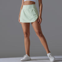 Falda de Yoga Hamidou Secado Rápido, Elasticidad, Doble Capa, Color Sólido para Tenis, Correr, Actividades Deportivas - details 18