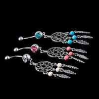 Atrapasueños de cristal austriaco para el Ombligo, Piercing de acero quirúrgico para Ombligo, 2 piezas - details 7