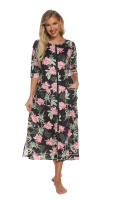Bata larga de media manga con cremallera para mujer, ropa de dormir de longitud completa, Camisón con bolsillos, bata de baño - details 43