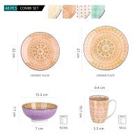 Juego de Vajilla de Porcelana Vancasso Tulip 16 Piezas 4 Colores 4 Diseños Plato de Cena Plato de Postre Bol y Mug Set Utensilios de Cocina Cerámica Producto Normal y Sostenible Para Todas las Temporadas - details 1