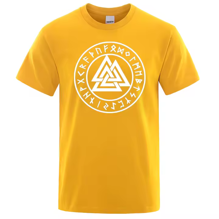 Camiseta de Verano 2023 para Hombres Estampado Gráfico de Símbolos Vikingos Odin - 1