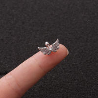 2PcsFashion gran circón ala cartílago pendiente para las mujeres piercing 1,0x6mm tragus Torre lóbulo de la oreja de helix piercing joyas - details 15