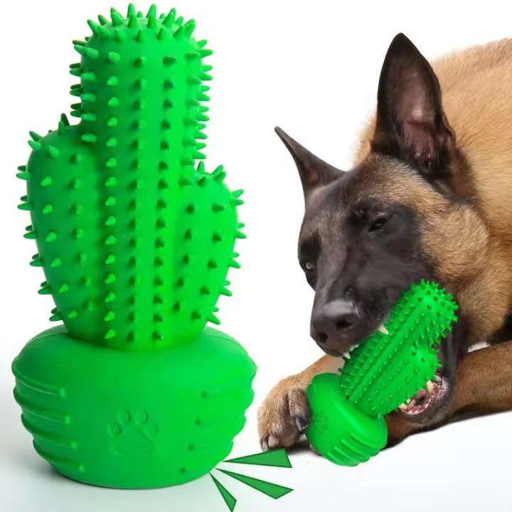 Juguete masticable para perros en forma de Cactus, juguete para limpiar los dientes de mascotas, juguete para moler los dientes de las mascotas, suministros para mascotas, productos interactivos para masticar - 1