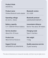 Transmisor y receptor de Audio M9 Pro, Bluetooth 5,1, NFC/3,5mm AUX/RCA/USB u-disk/TF/6,5 Mic/FM Radio DSP, adaptador inalámbrico de música HIFI - details 34