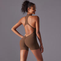 Conjunto Deportivo Hamidou Monos de Yoga sin Mangas con Cuello en V Material de Nylon - details 10