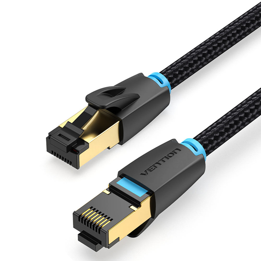 Cable Ethernet Vention Cat8, 40Gbps, 2000MHz, Cable de red trenzado de nailon, Cable de conexión RJ45 para ordenador portátil, enrutador PS4, Cable Lan Cat 8