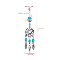 Atrapasueños de cristal austriaco para el Ombligo, Piercing de acero quirúrgico para Ombligo, 2 piezas - details 1