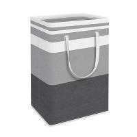 Cesta de algodón y lino para ropa sucia, bolsa de almacenamiento plegable de gran capacidad, color gris, simplificada, 1 unidad - details 0