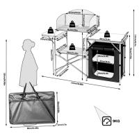 Mesa de Picnic Barbacoa Plegable de Aluminio Cocina de Viaje con Bolsa - details 0