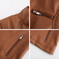 Chaqueta de cuero de imitación para mujer, abrigo de motociclista de moda, ropa de primavera y otoño - details 18