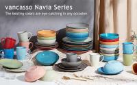 MALACASA Juego de Platos de Cerámica Vancasso Navia Oceano Blue 16 Piezas - details 0