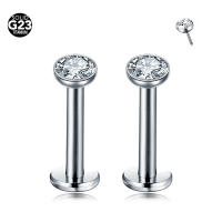 2 piezas ASTM F136, 20G, 16G, 2-4mm, Pin de empuje sin rosca, Labret Stud, titanio, Piercing para nariz, oreja, labio, joyería corporal - details 1