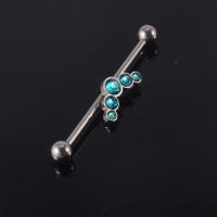 Piercing de titanio g23, 14g, Ópalo, Luna, flor, pendientes de tuerca, doble oreja, puente de oreja, joyería, 1 ud. - details 38