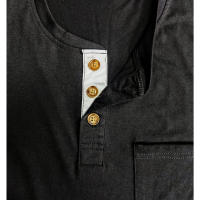 Camisa de manga larga para hombre, camisetas informales ajustadas con botones de gofres Henley, S-3XL, color azul cielo - details 4