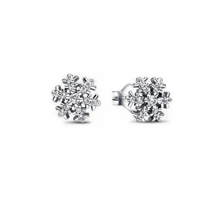 Pendientes de plata de ley 925 para mujer, joyería de plata fantástica, conjunto de pendientes de piedras preciosas de copo de nieve de araña, pendientes de plata como regalo - 1
