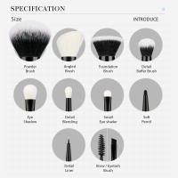 Jessup - Pinceles de maquillaje, 10 unidades, para base de maquillaje en polvo sintético natural, difuminado, rubor, sombra de ojos, delineador, lápiz de cejas Duo T323 - details 8