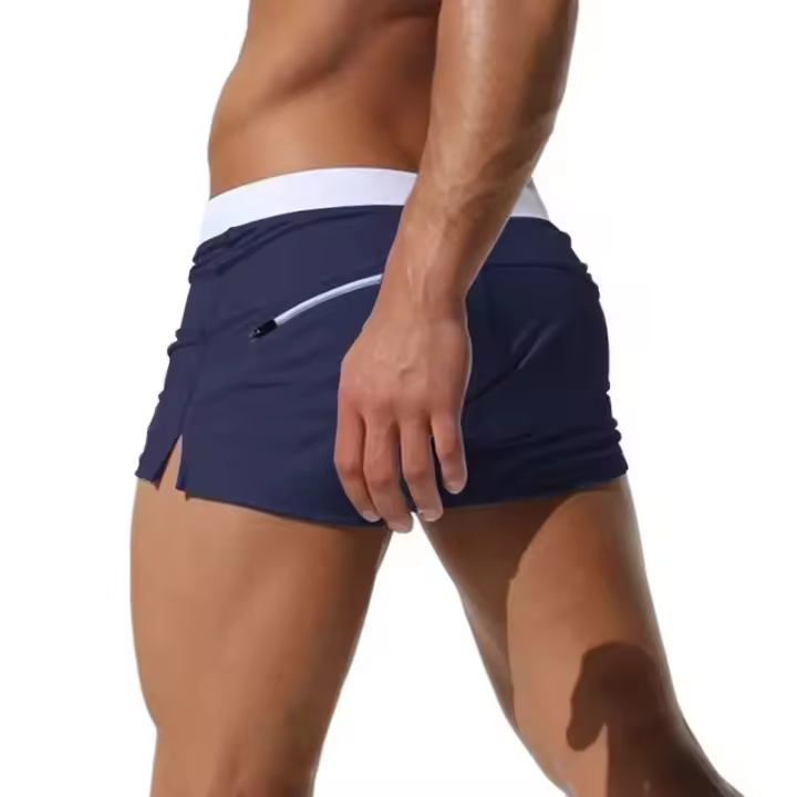 Traje de baño para hombre, bañador de cintura baja para surf, bañador corto sexy con personalidad, traje de baño con bolsillo para hombre, tabla de playa para nadar, bañador corto para hombre - 1