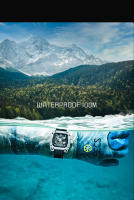 Reloj Mecánico para Hombres NORTH EDGE SPACE X Resistente al Agua 100M para Deportes al Aire Libre y Natación con Correa de Goma y Vidrio Mineral Movimiento Mecánico Color Negro - details 6