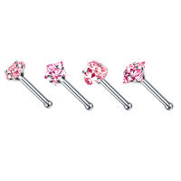 Juego de pendientes de acero quirúrgico para piercing de nariz, conjunto de anillos cuadrados para piercing en forma de l, Estrella real, 4 piezas - details 10