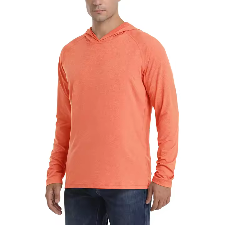 MAGCOMSEN camiseta con capucha de protección solar anti uv con agujeros para los pulgares sudaderas de secado rápido - 1