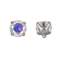 Gema CZ de titanio ASTM F136, accesorio con rosca interna para Labret Lip Stud, bolas de repuesto, Tragus Helix, pendientes, parte superior dérmica, 2,5-4mm, 2 unidades - details 4