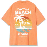 Daytone Beach Florida-Camisetas lavadas con estampado para mujer, camisetas informales de verano, Top suave y cómodo, ropa de calle deportiva de gran tamaño - details 14