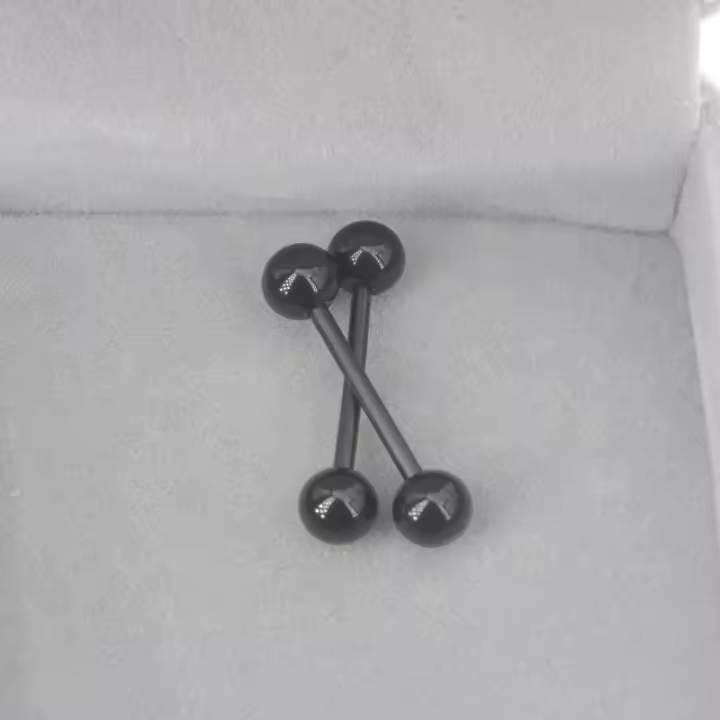 2 unids/lote de piercing de estilo indio luminoso, 1,6x19x6mm, piercing de lengua de barra recta, joyería corporal acrílica de calibre 14, anillo tragus - 1