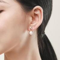 Crace-pendientes de plata de ley 925 para mujer, joyería con forma de mariposa, perlas de agua dulce en forma de lágrima - details 6