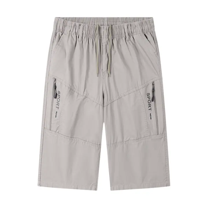 Pantalones Cargo Cortos de Algodón Puro para Hombres CHAIFENKO Versátiles, Transpirables, Ajuste Regular, Largo de Verano - 1
