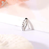 ZS-Piercings de ombligo con forma de flor para mujer, Piercings de ombligo curvo inverso, joyería corporal, 14G, 10MM, 1 pieza - details 3