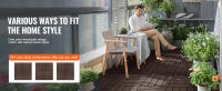 SucceBuy Baldosas de cubierta entrelazadas, 12"x12", paquete de 10, 10 pies cuadrados. ft, Madera plástica, Suelo impermeable para exteriores, Marrón oscuro - details 0
