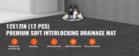 SucceBuy Cojín modular entrelazado, esteras de drenaje de 30 x 30 cm, baldosas de suelo entrelazadas de PVC suave, diseño antideslizante para baño, cocina, piscina, áreas húmedas - details 0