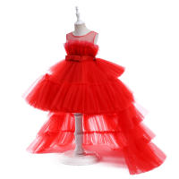 Summer Pink Trailing Lace Baby Girl Dress Toddler 1st Birthday Party Princess Dresses for Girl Formal Puffy Wedding Gown Vestido - details 1