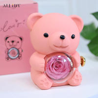 Osito de Rosa Preservada con Collar Personalizado – Regalo Romántico para Navidad, San Valentín, Cumpleaños y Día de la Madre - details 13