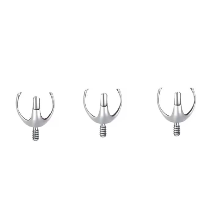 Juego de garra de titanio de 3 garras, 5 piezas, hilo interno, bola para Piercing de hélice redonda - 1