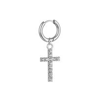 Pendiente de aro con plumas cruzadas para mujer, Piercing de acero inoxidable, con Clip, estilo hip pop, Punk, CZ, magnético, 1 par - details 15