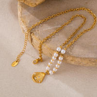 Collar de Mujer de Acero Inoxidable con Perlas y Circonitas, Gargantilla Vintage Elegante, Joyería Fina, Regalo para Mujer - details 5