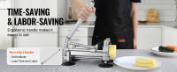 SucceBuy Cortador de papas fritas, rebanador de papas con cuchillas de acero inoxidable de 1/2 pulgada y 3/8 pulgadas, cortador manual para papas, papas fritas, verduras, con ventosas - details 1