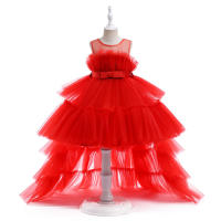 Summer Pink Trailing Lace Baby Girl Dress Toddler 1st Birthday Party Princess Dresses for Girl Formal Puffy Wedding Gown Vestido - details 0