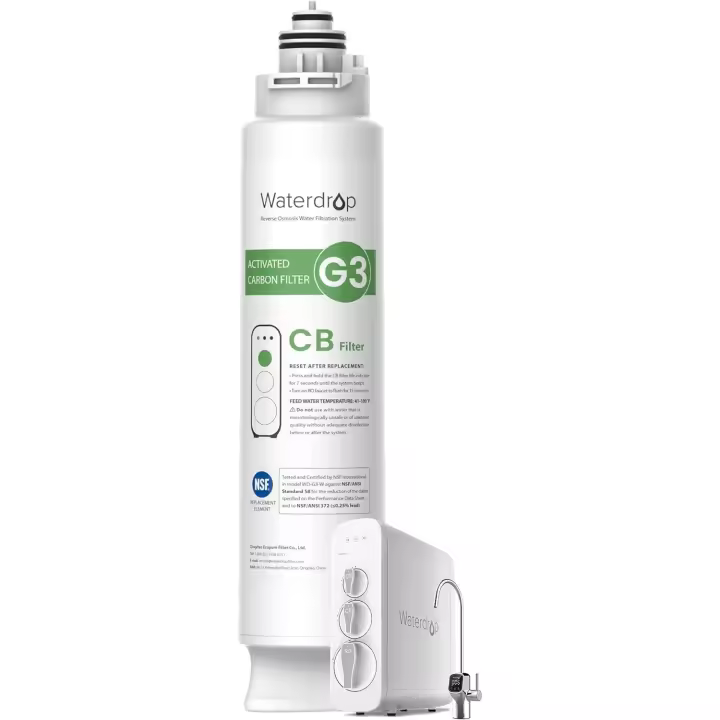 Waterdrop Filtro de Agua WD-G3-N3CB, 1 año de vida útil, reemplazo para el sistema de ósmosis inversa WD-G3-W - 1