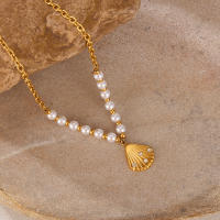 Collar de Mujer de Acero Inoxidable con Perlas y Circonitas, Gargantilla Vintage Elegante, Joyería Fina, Regalo para Mujer - details 3