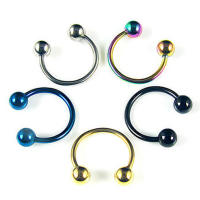 Piercings quirúrgicos de herradura, Septo para Nariz, labio, ceja, oreja, tabique, cartílago, hélice cautiva, anillo de aro, Labret, Nariz, 5 piezas, 316L - details 0
