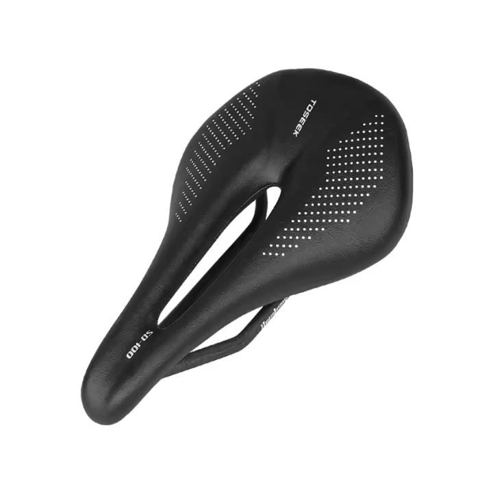 TOSEEK Full Carbon Saddle MTB/Road Bike Saddle 143/155MM Super Light Leather Carbon Cushions 135g Carbon Rails Bicycle Seat - 1