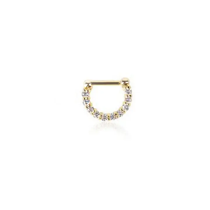 Anillo de Nariz falso de cristal para mujer, Piercing corporal, joyería corporal, Clip, nuevo diseño, 1 unidad - 1