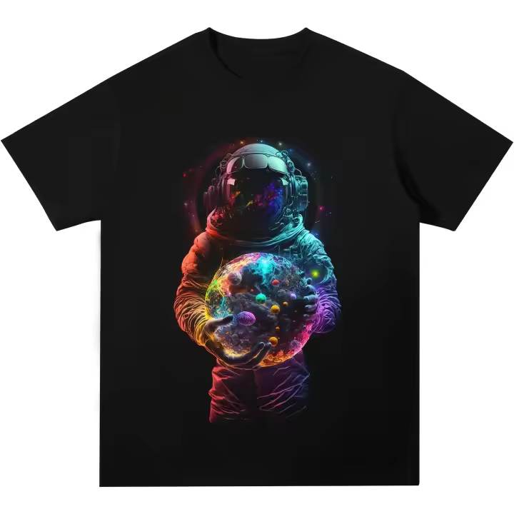 Camiseta de astronauta con planeta en el espacio para hombre, camisetas científicas espaciales para mujer, camisetas gráficas de astronauta de manga corta, camiseta de colección, camiseta para hombre - 1