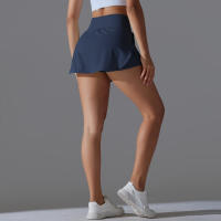 Falda de Yoga Hamidou Secado Rápido, Elasticidad, Doble Capa, Color Sólido para Tenis, Correr, Actividades Deportivas - details 10