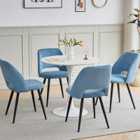 EGOONM 4PCS Sillas de comedor tapizadas de estilo nórdico, sillas ergonómicas de ocio para oficina en casa, patas de metal negro, beige - details 12