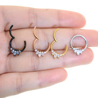 Anillos de Aro para la nariz de alta calidad, 16g, 100%, anillo de acero quirúrgico para la nariz, colgador de piercing para el cuerpo, joyería de moda, 1 ud. - details 9